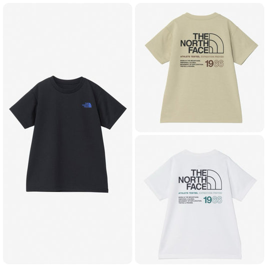 Japanese children's clothing TNF anti-UV sweat-absorbing quick-drying static care parent-child wear logo print top 130-160cm boys/girls summer TOPS 