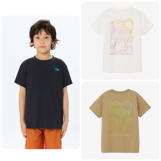 Japanese children's clothing TNF sweat-absorbing quick-drying static care parent-child wear printed tops 130-160cm boys/girls summer TOPS 