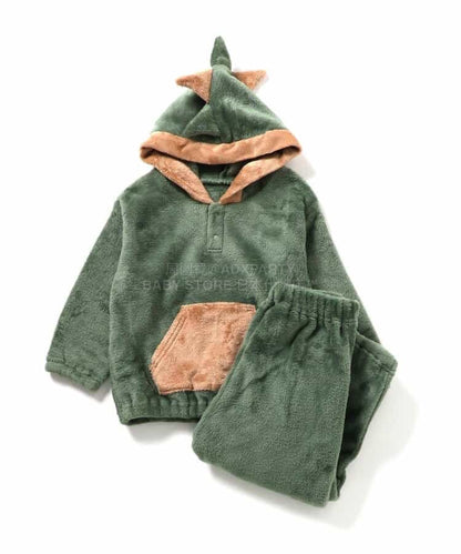 日本童裝 BREEZE 動物毛絨睡衣 80-130cm 男童款 冬季 TOPS PANTS 睡衣系列