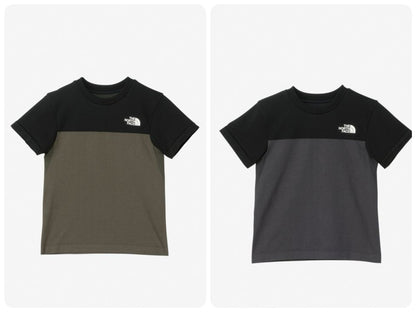 Japanese children's clothing TNF UV protection color block top 130-160cm boys/girls summer TOPS 