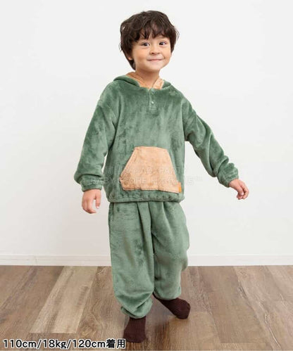 日本童裝 BREEZE 動物毛絨睡衣 80-130cm 男童款 冬季 TOPS PANTS 睡衣系列