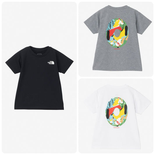 Japanese children's clothing TNF anti-UV sweat-absorbing quick-drying antibacterial deodorant static care parent-child wear printed tops 100-120cm boys/girls summer TOPS 