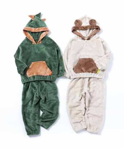 日本童裝 BREEZE 動物毛絨睡衣 80-130cm 男童款 冬季 TOPS PANTS 睡衣系列