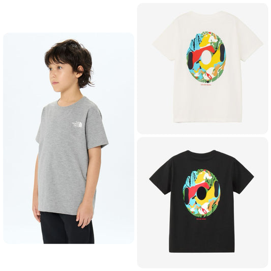 Japanese children's clothing TNF anti-UV sweat-absorbing quick-drying antibacterial deodorant static care parent-child wear printed tops 130-160cm boys/girls summer TOPS 