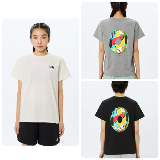 Japanese children's clothing TNF anti-UV sweat-absorbing quick-drying antibacterial deodorant static care parent-child wear printed tops S-XL adult summer TOPS 