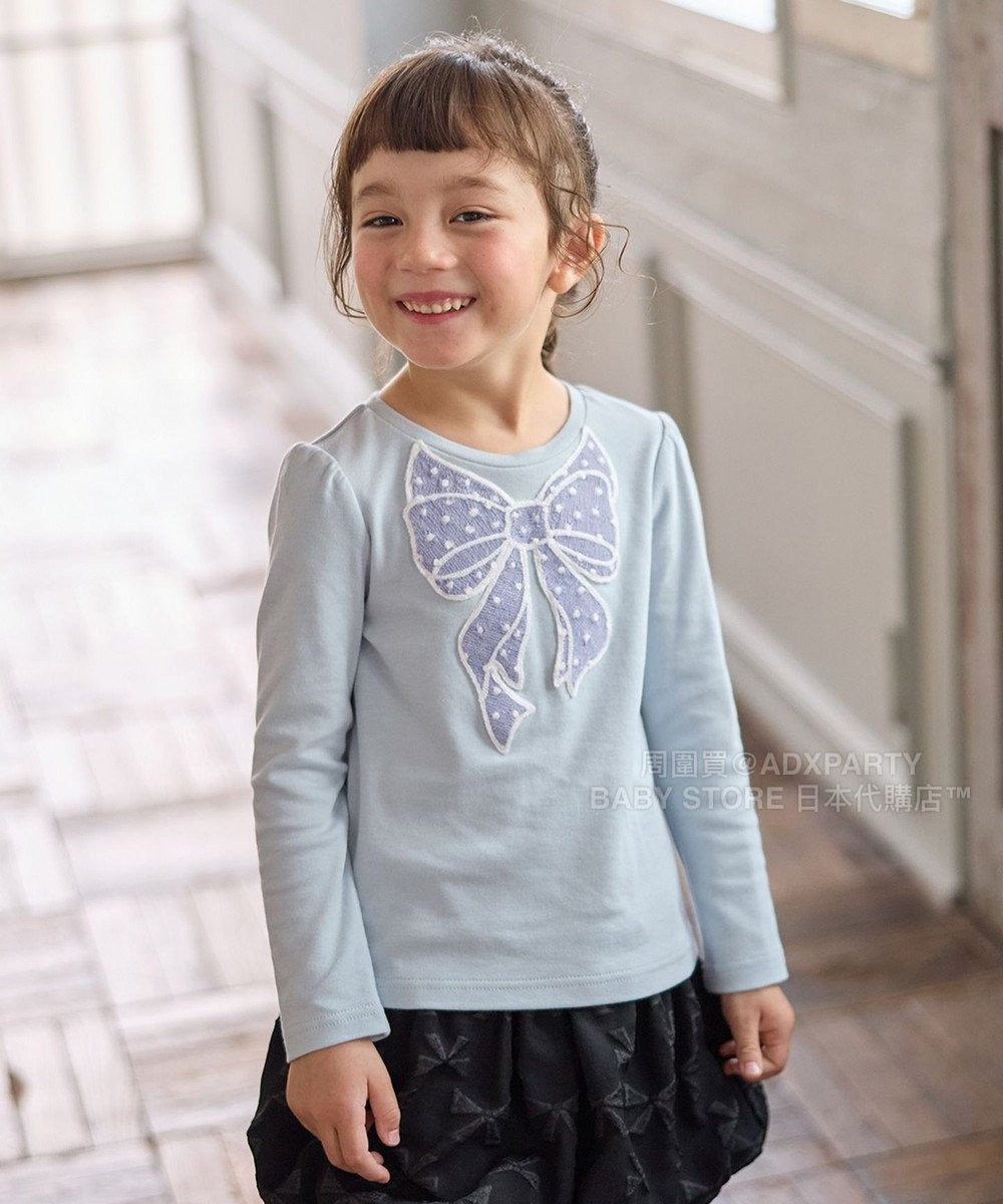 日本童裝 aF#a325 圓點蝴蝶結上衣 110-160cm 女童款 秋季 TOPS