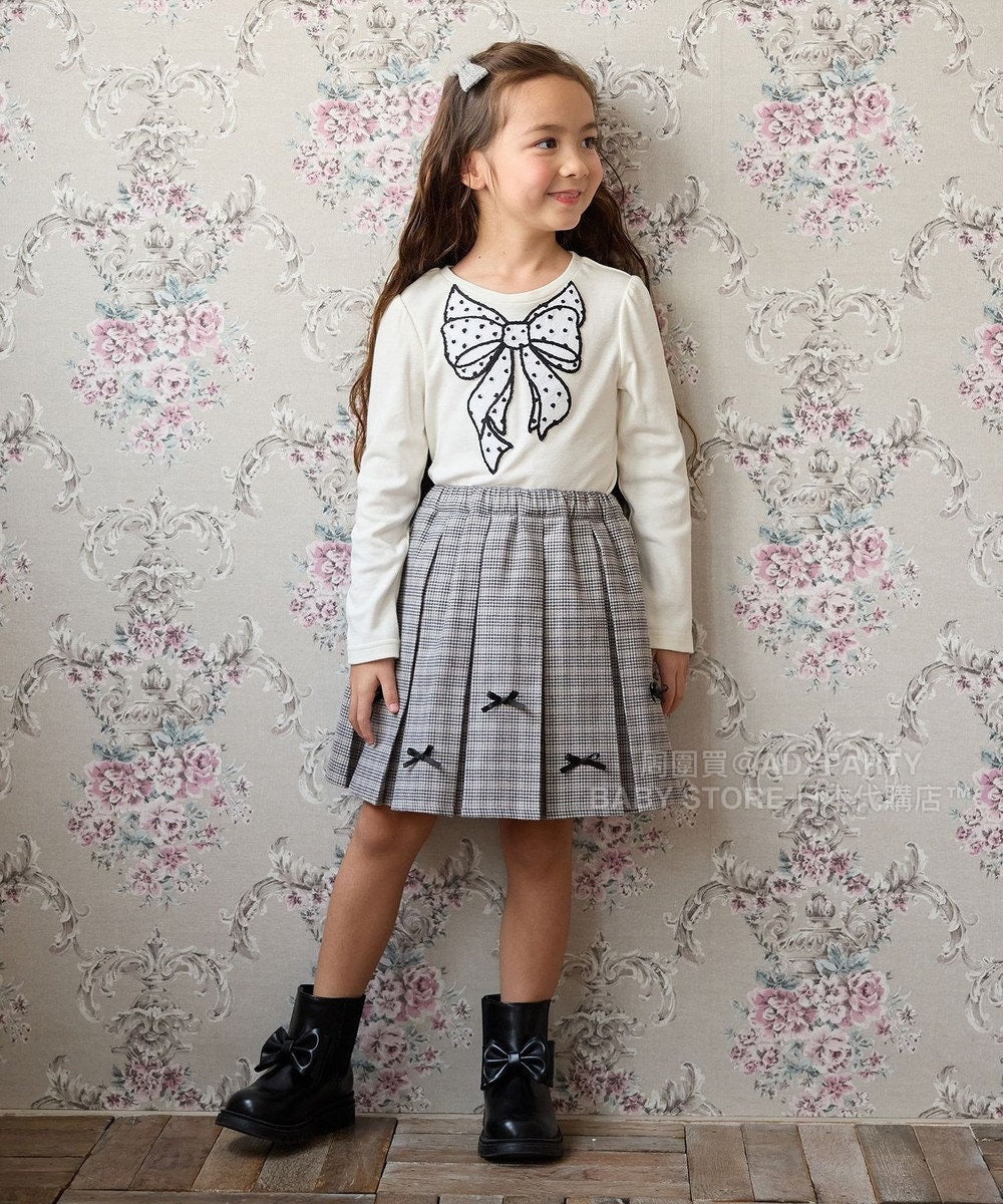 日本童裝 aF#a325 圓點蝴蝶結上衣 110-160cm 女童款 秋季 TOPS