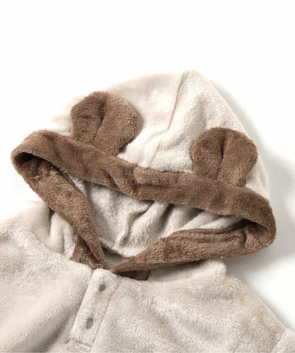 日本童裝 BREEZE 動物毛絨睡衣 80-130cm 男童款 冬季 TOPS PANTS 睡衣系列