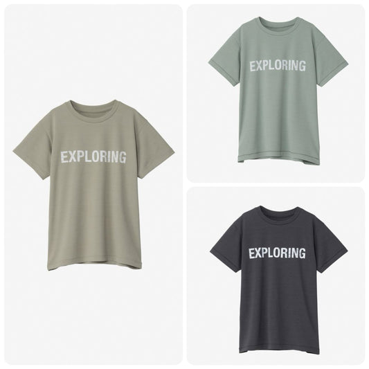 Japanese children's clothing TNF waterproof series antibacterial deodorant static care anti-UV sweat-absorbent quick-drying letter print top 130-160cm boys/girls summer TOPS 