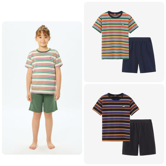 Japanese TNF UV-blocking, quick-drying sportswear for kids (2-piece set, 130-160cm) for boys and girls (Summer TOPS PANTS) 