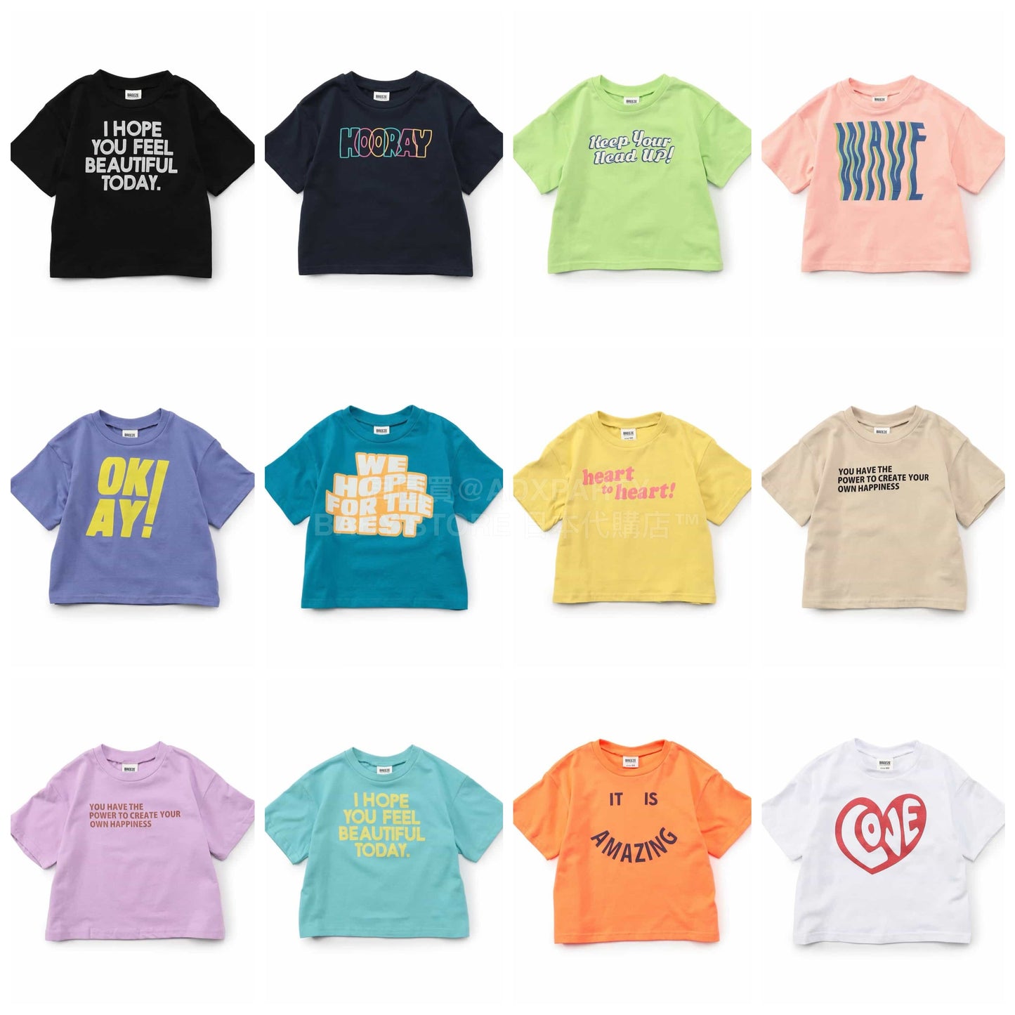 日本童裝 BREEZE 字母印花上衣 90-160cm 男童款/女童款 夏季 TOPS