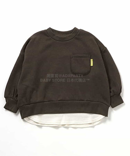 日本童裝 BREEZE 抓毛假兩件衛衣 80-140cm 男童款 冬季 TOPS