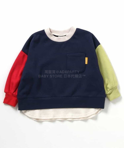 日本童裝 BREEZE 抓毛假兩件衛衣 80-140cm 男童款 冬季 TOPS