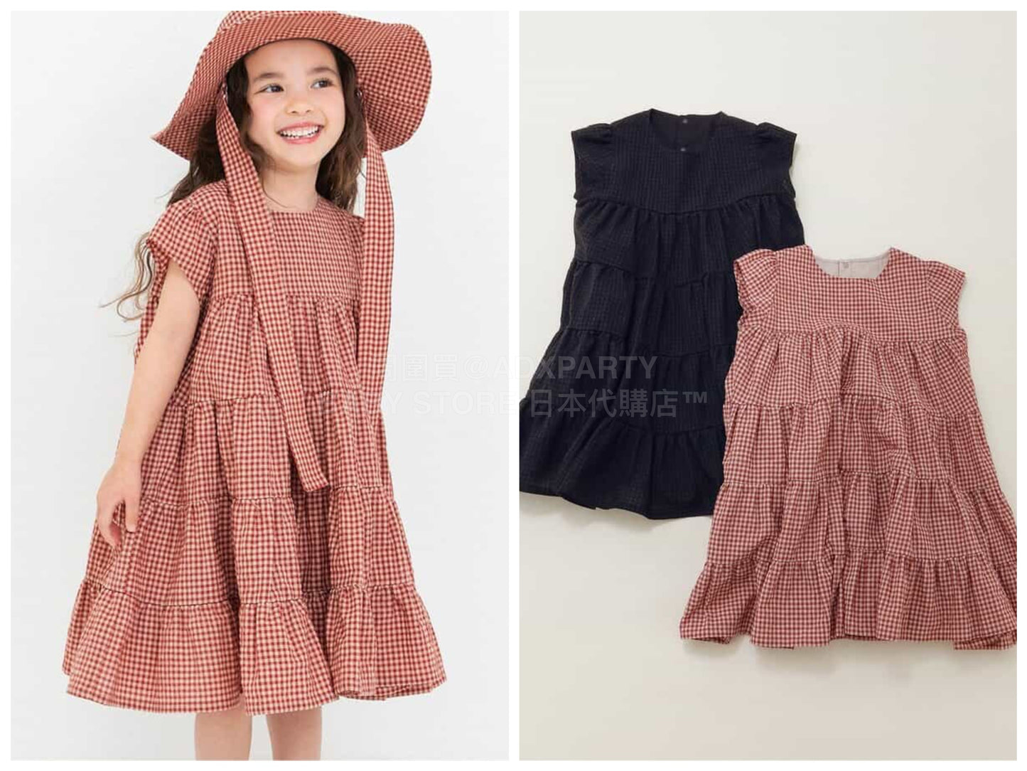 日本童裝 BREEZE 格紋層疊連身裙 80-140cm 女童款 夏季 DRESSES