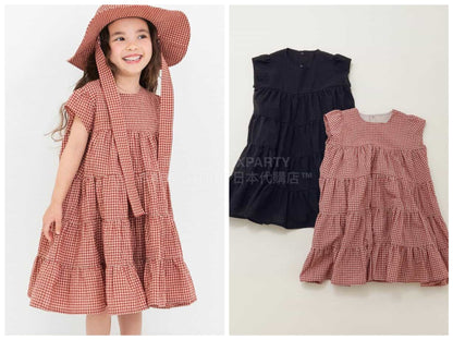 日本童裝 BREEZE 格紋層疊連身裙 80-140cm 女童款 夏季 DRESSES