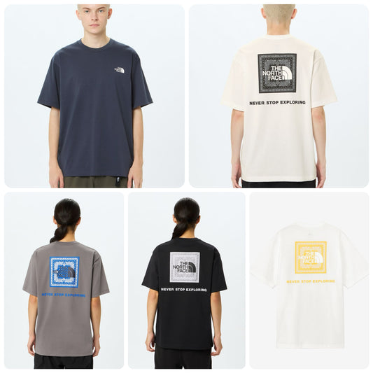 Japanese children's clothing TNF sweat-absorbing quick-drying static care parent-child wear square scarf logo print top S-XL adult summer TOPS 