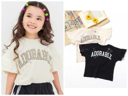 日本童裝 BREEZE 刺繡荷葉邊上衣 80-140cm 女童款 夏季 TOPS