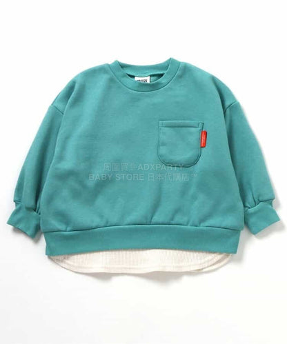 日本童裝 BREEZE 抓毛假兩件衛衣 80-140cm 男童款 冬季 TOPS