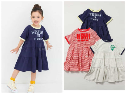 日本童裝 BREEZE 字母印花連身裙 80-140cm 女童款 夏季 DRESSES
