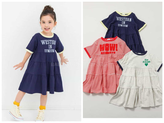 日本童裝 BREEZE 字母印花連身裙 80-140cm 女童款 夏季 DRESSES