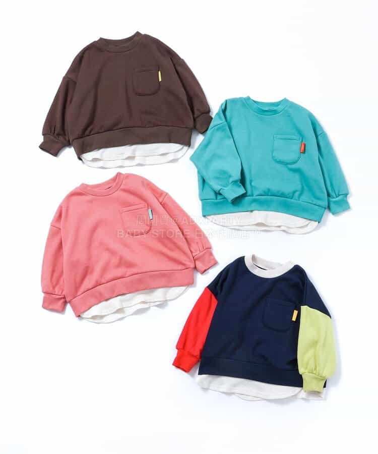 日本童裝 BREEZE 抓毛假兩件衛衣 80-140cm 男童款 冬季 TOPS