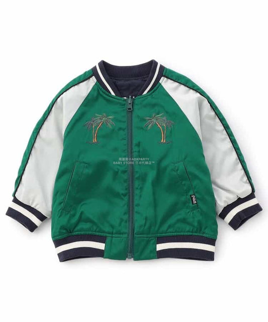 日本童裝 F.O.KIDS 2Way 雙面兩著 刺繡圖案棒球外套 80-140cm 男童款 秋季 OUTERWEAR 其他品牌童裝