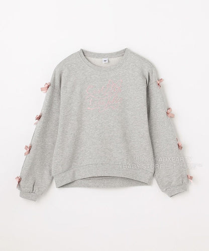 日本童裝 aF#a325 蝴蝶結手袖衛衣 90-160cm 女童款 秋季 TOPS