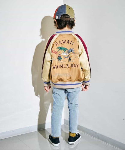 日本童裝 F.O.KIDS 2Way 雙面兩著 刺繡圖案棒球外套 80-140cm 男童款 秋季 OUTERWEAR 其他品牌童裝