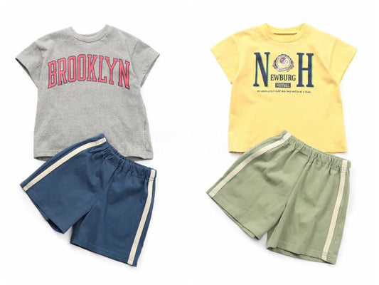 日本童裝 BREEZE 印花兩件套裝 80-150cm 男童款 夏季 TOPS PANTS