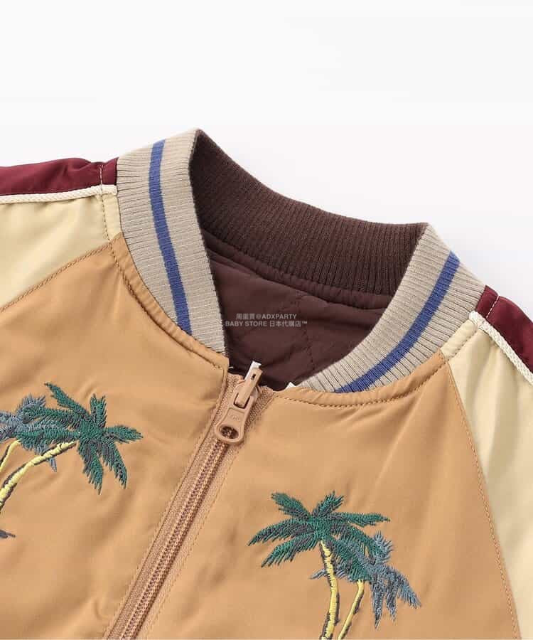 日本童裝 F.O.KIDS 2Way 雙面兩著 刺繡圖案棒球外套 80-140cm 男童款 秋季 OUTERWEAR 其他品牌童裝