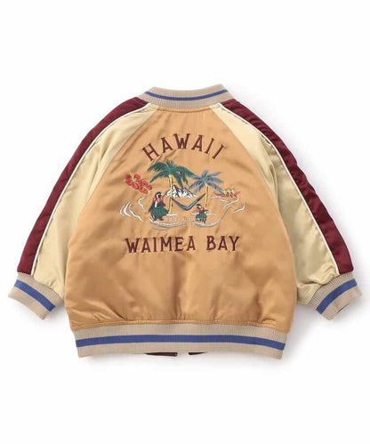 日本童裝 F.O.KIDS 2Way 雙面兩著 刺繡圖案棒球外套 80-140cm 男童款 秋季 OUTERWEAR 其他品牌童裝
