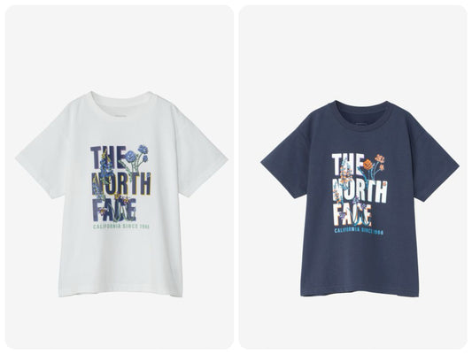 Japanese children's clothing TNF UV protection floral logo top 130-160cm boys/girls summer TOPS 