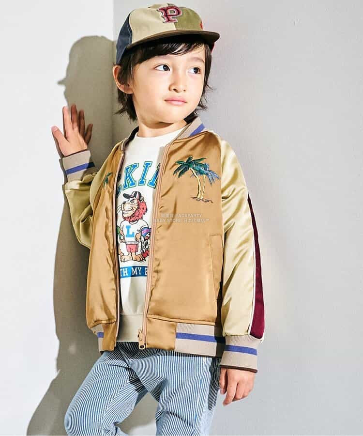 日本童裝 F.O.KIDS 2Way 雙面兩著 刺繡圖案棒球外套 80-140cm 男童款 秋季 OUTERWEAR 其他品牌童裝