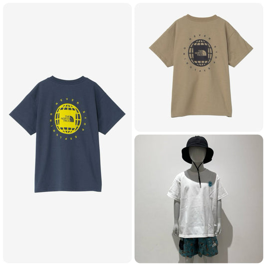 Japanese children's clothing TNF anti-UV geometric square print top 130-160cm boys/girls summer TOPS 