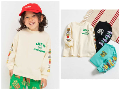 日本童裝 BREEZE 袖子圖案印花上衣 80-140cm 男童款 春季 TOPS