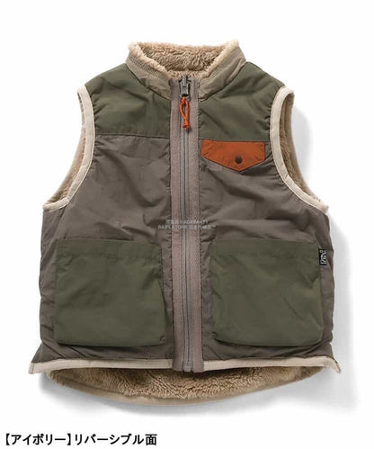 日本童裝 F.O.KIDS 2Way 雙面兩著 絨毛背心外套 80-140cm 男童款 秋季 OUTERWEAR 其他品牌童裝