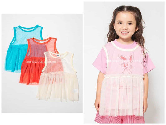 Japanese children's clothing BREEZE chiffon vest top 80-140cm girls summer TOPS 