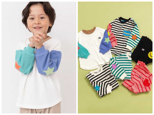 日本童裝 BREEZE 補丁貼布上衣 80-140cm 男童款/女童款 春季 TOPS
