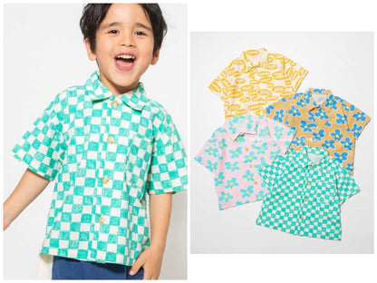 Japanese children's clothing BREEZE printed shirt 90-140cm boys' summer TOPS 