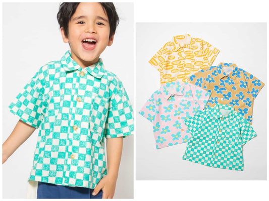Japanese children's clothing BREEZE printed shirt 90-140cm boys' summer TOPS 
