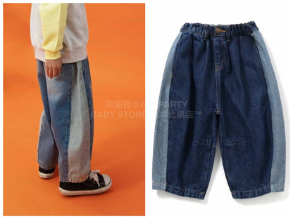 日本童裝 BREEZE 側條紋寬牛仔長褲 90-150cm 男童款 春季 PANTS