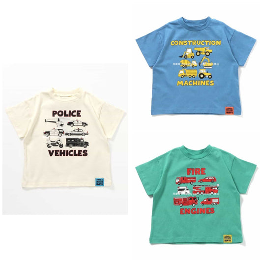 Japanese children's clothing BREEZE work vehicle series tops 80-130cm boys' summer TOPS 
