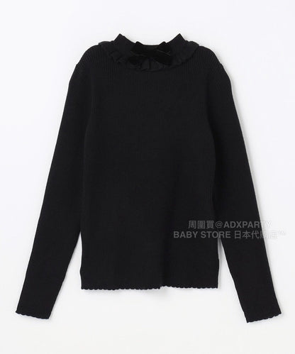 日本童裝 aF#a325 木耳邊針織毛衣 110-160cm 女童款 秋季 TOPS