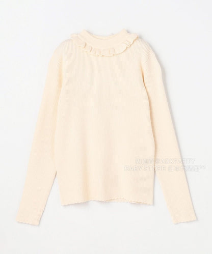 日本童裝 aF#a325 木耳邊針織毛衣 110-160cm 女童款 秋季 TOPS