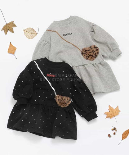 日本童裝 BREEZE 心型袋衛衣裙 80-140cm 女童款 冬季 DRESSES