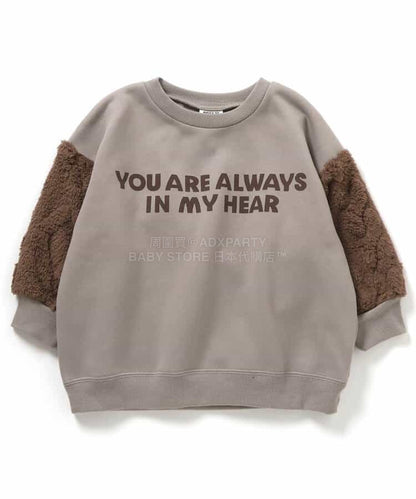 日本童裝 BREEZE 抓毛提花毛絨袖衛衣 80-140cm 男童款/女童款 冬季 TOPS