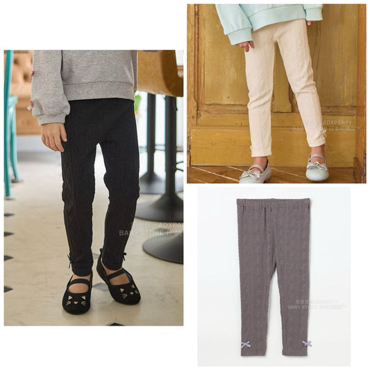 日本童裝 aF#a325 提花緊身褲 90-150cm 女童款 秋季 PANTS