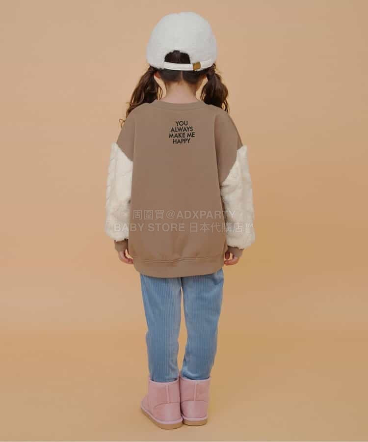 日本童裝 BREEZE 抓毛提花毛絨袖衛衣 80-140cm 男童款/女童款 冬季 TOPS