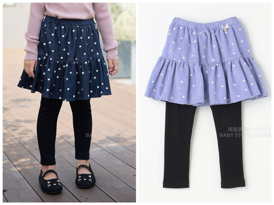 日本童裝 aF#a325 假兩件裙連打底褲 90-140cm 女童款 秋季  SKIRTS PANTS