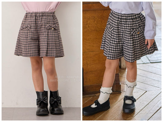 日本童裝 aF#a325 格仔短褲 110-160cm 女童款 秋季 PANTS